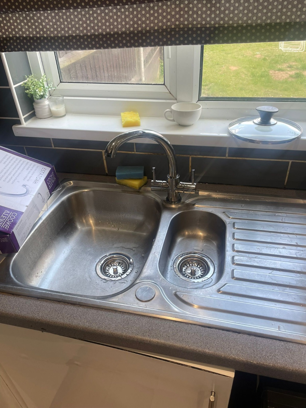 Kitchen sink and chrome mixer tap installation by Coventry Plumbing Services